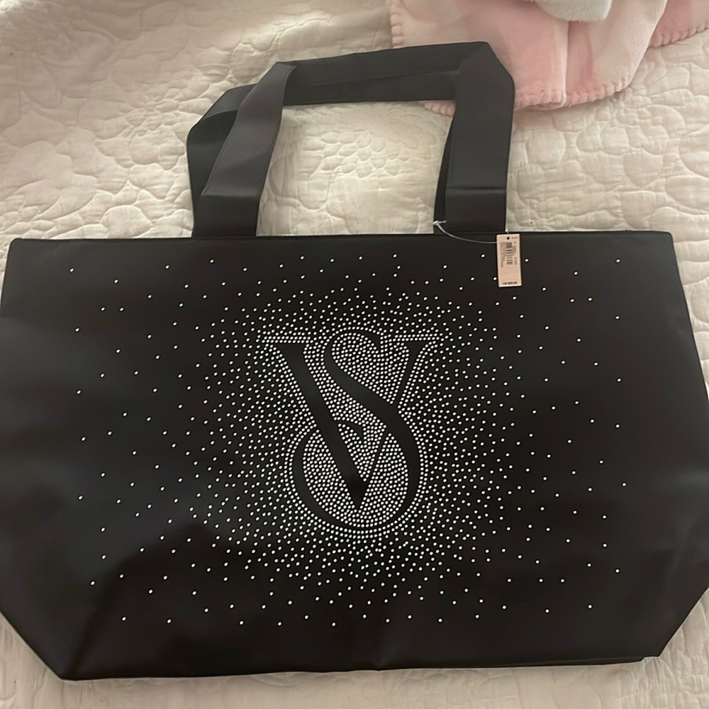 Black Sparkly Victoria’s Secret Tote Bag